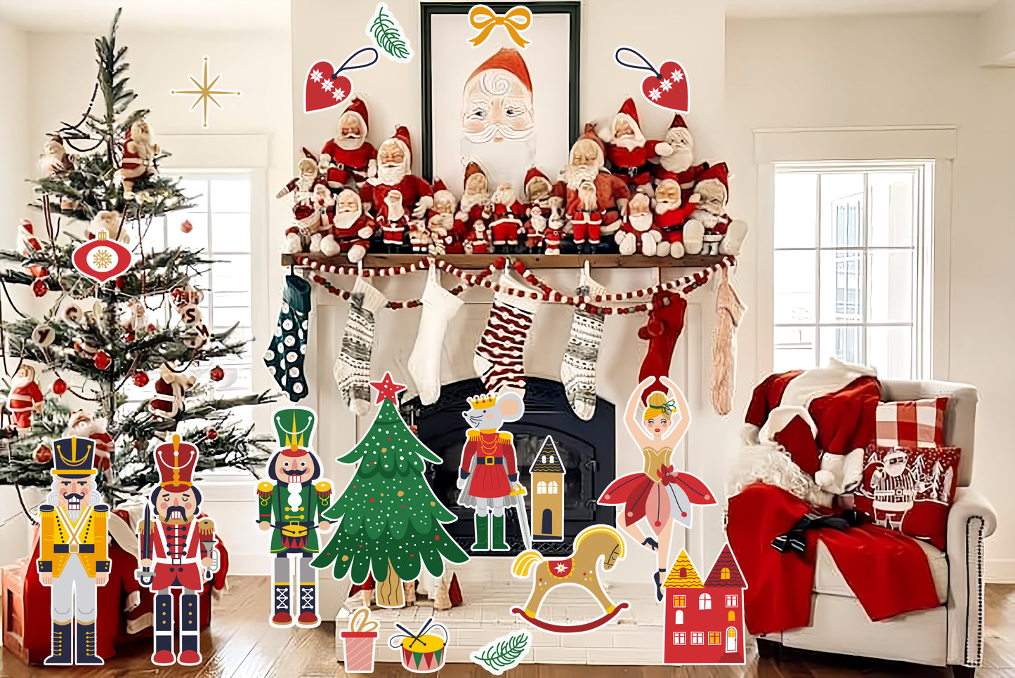 Standee Christmas Cutout Decor| Christmas Tree Nutcracker Ballet Girl Foam Board for Festival Decorations