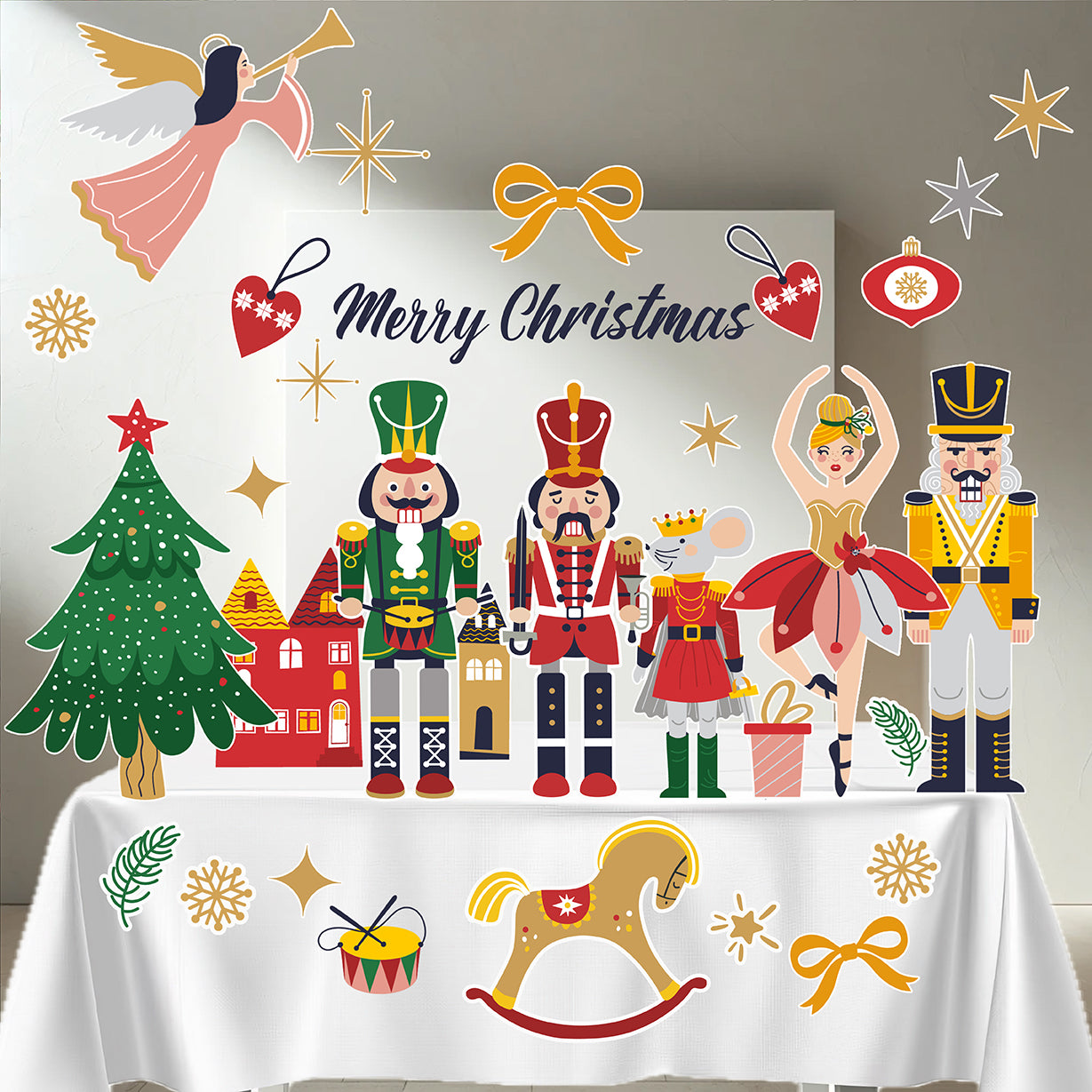 Standee Christmas Cutout Decor| Christmas Tree Nutcracker Ballet Girl Foam Board for Festival Decorations