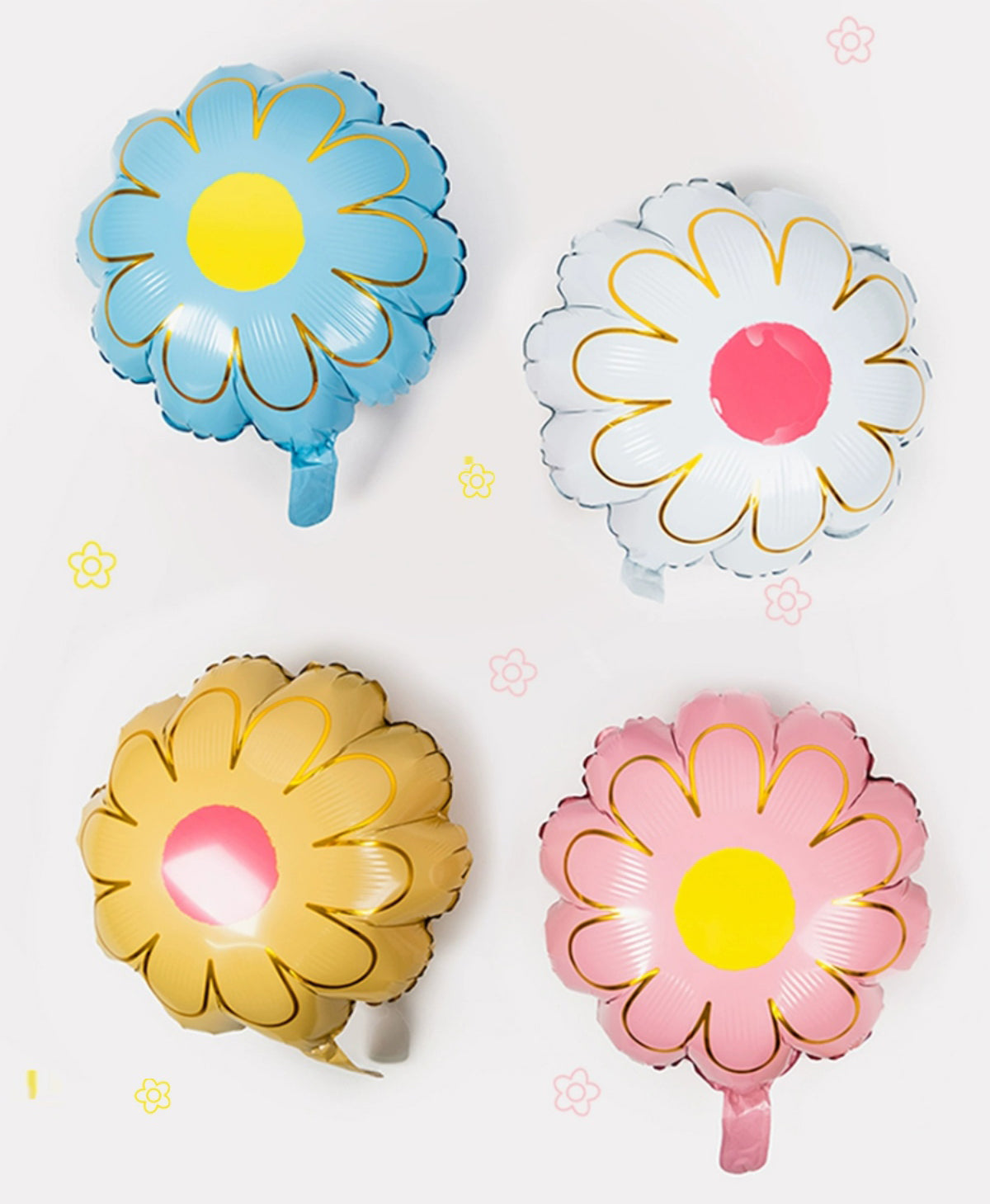 18inch Daisy Flower Foil Balloons  White Yellow Pink Blue