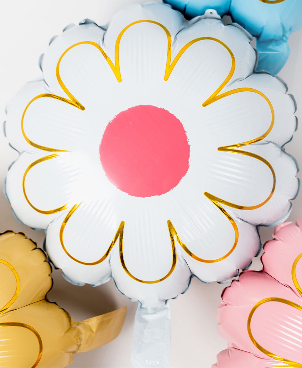 18inch Daisy Flower Foil Balloons  White Yellow Pink Blue