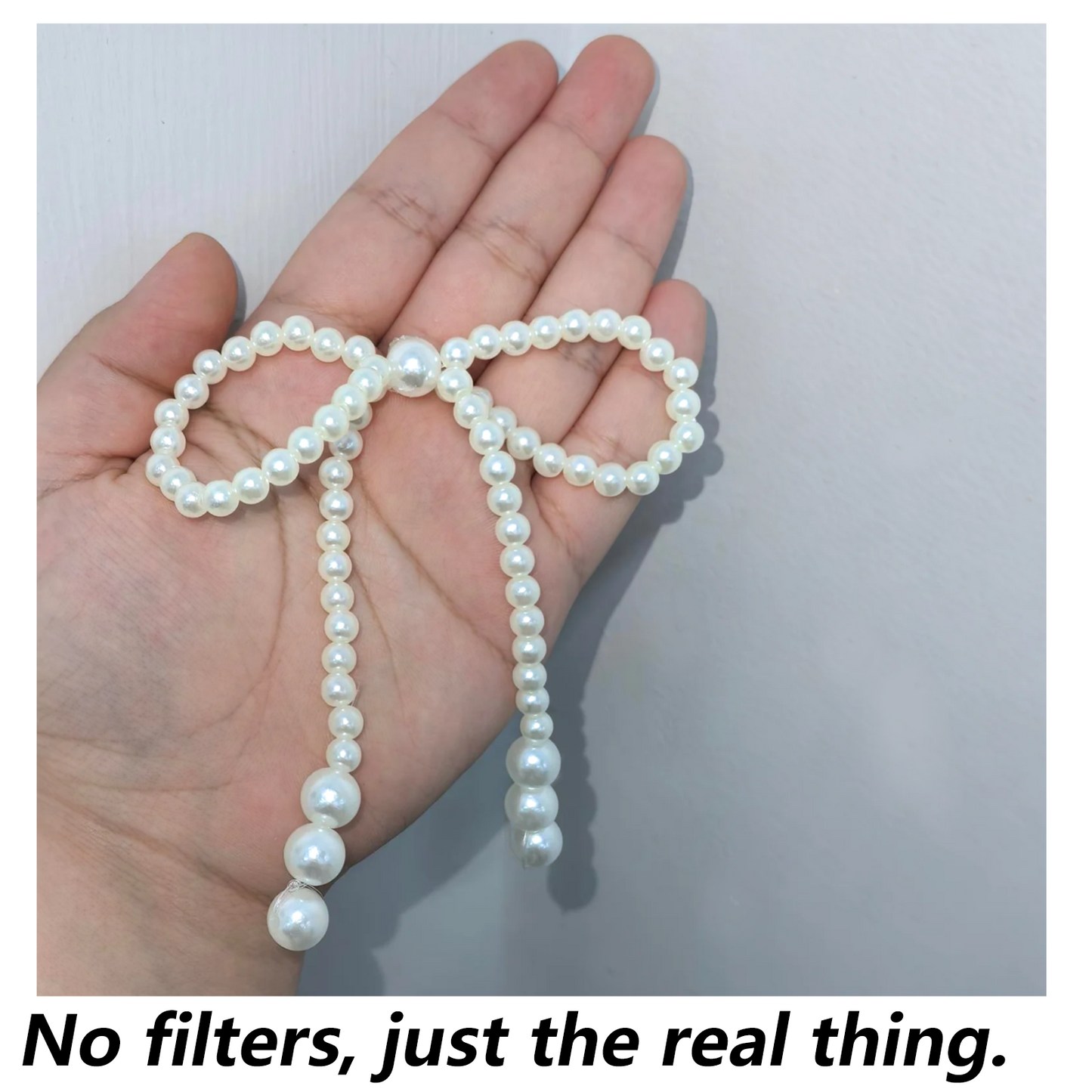 10Pcs Pearl Bow Cake Toppers 4” with 10 Acrylic Picks - Pearl Bows for Wedding, Birthday Cake Decorations,Flower Bouquets, Dessert Décor (L 4inch)