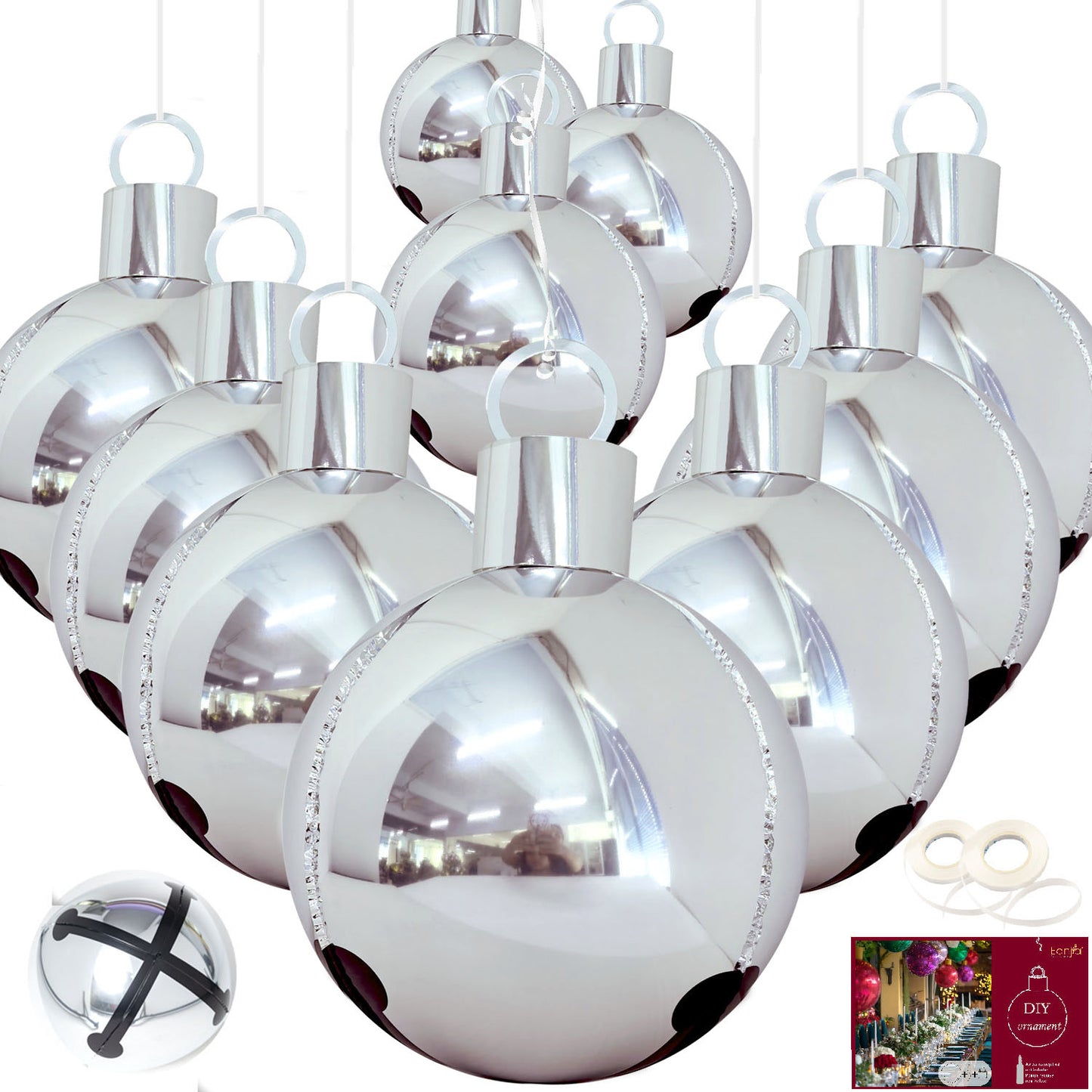 DIY Christmas Bell Ornament Balloon Kit 10count/Pack