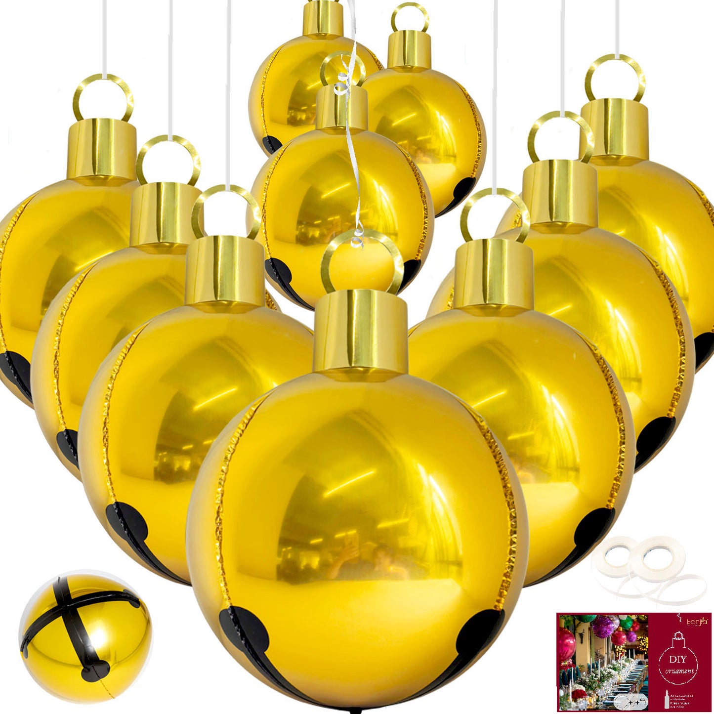 DIY Christmas Bell Ornament Balloon Kit 10count/Pack