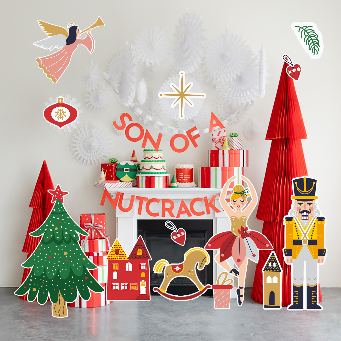 Standee Christmas Cutout Decor| Christmas Tree Nutcracker Ballet Girl Foam Board for Festival Decorations