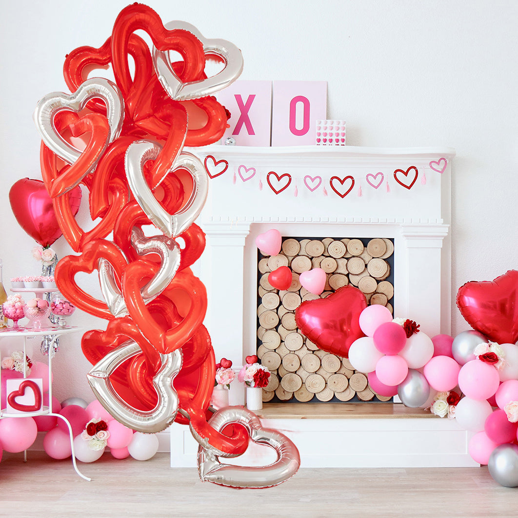 32" Red Heart Foil Balloons (6 Pack)