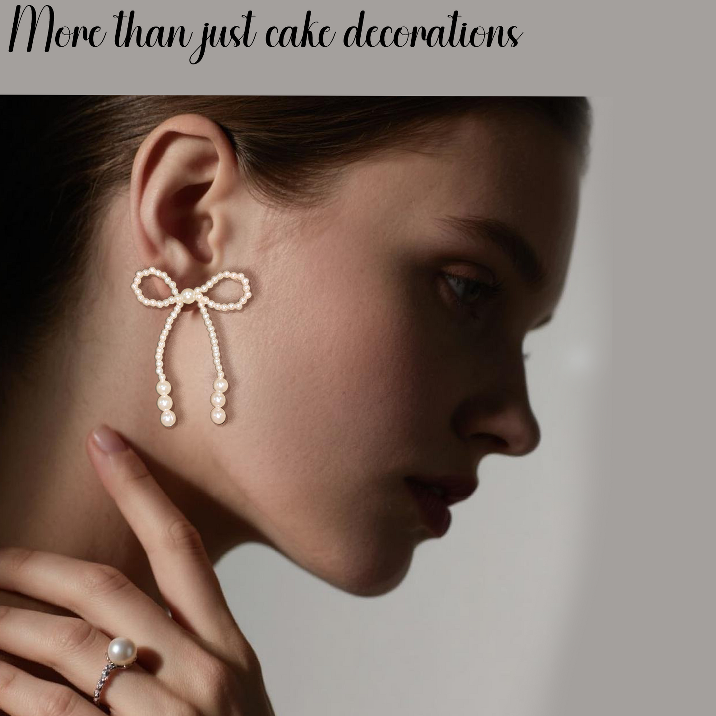 10Pcs Pearl Bow Cake Toppers 4” with 10 Acrylic Picks - Pearl Bows for Wedding, Birthday Cake Decorations,Flower Bouquets, Dessert Décor (S 3inch)