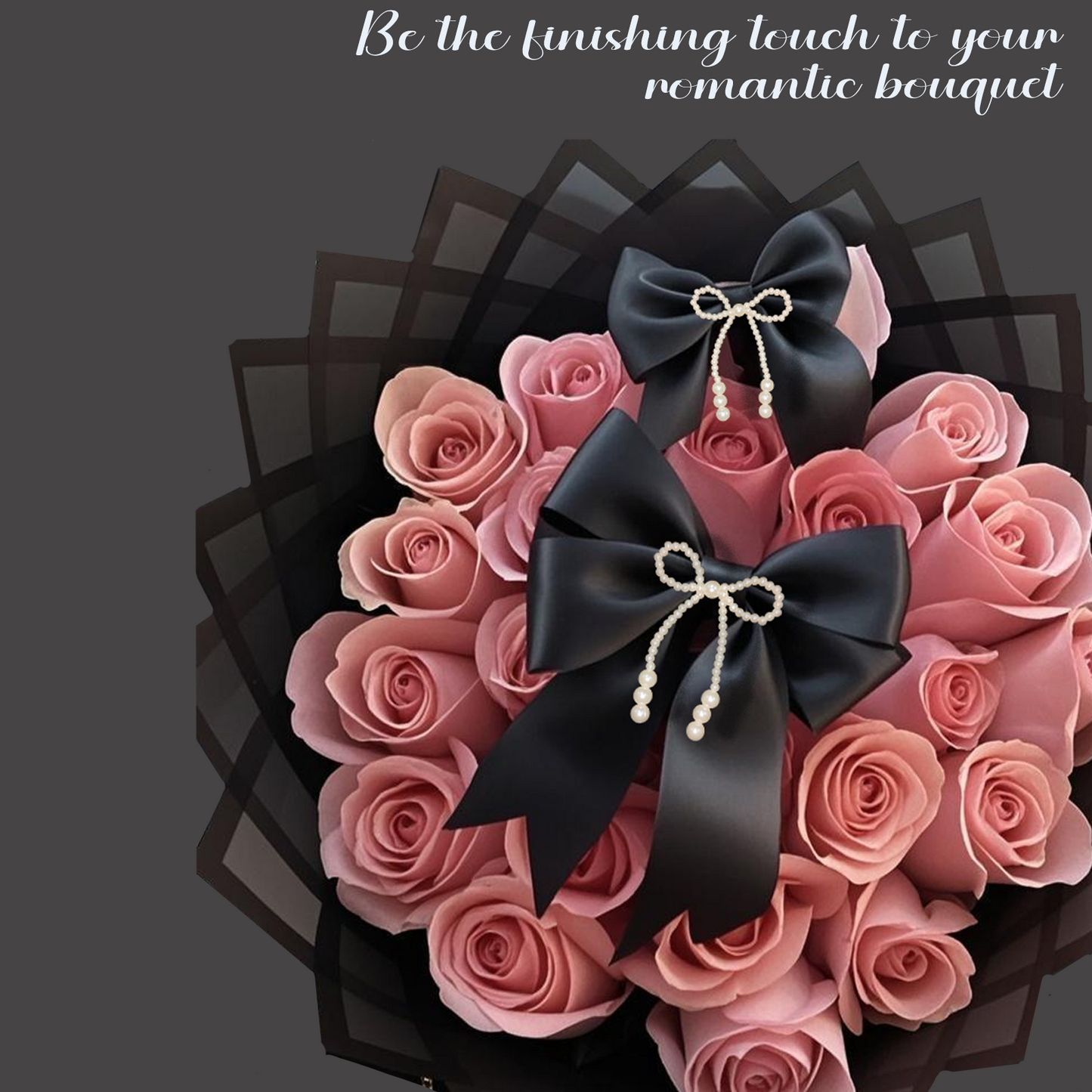 10Pcs Pearl Bow Cake Toppers 4” with 10 Acrylic Picks - Pearl Bows for Wedding, Birthday Cake Decorations,Flower Bouquets, Dessert Décor (S 3inch)