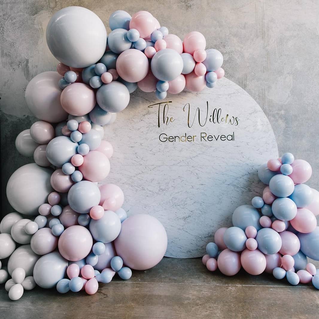 Eanjia Luxury Double Layer Pink & Blue Gender Reveal Balloons Garland Kit 5"- 18"