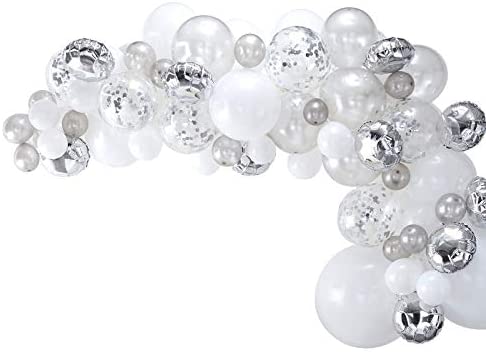 DIY Silver Balloons Garland Kit 70pcs