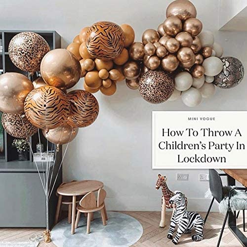 Eanjia Snake Balloon Hangable 4 Count 16" Safari Print Balloons 4D Round Foil Balloons for Baby shower Photo Shower Birthday Party Supplies Wedding Balloon Arch Kit Snake Balloon Garland Kit Zoo Decorations