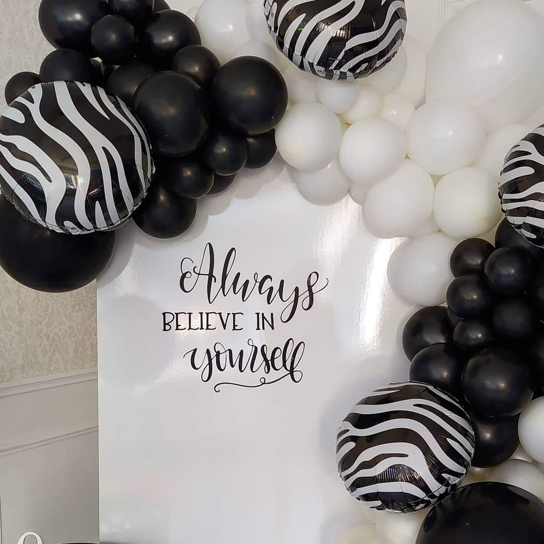 Eanjia 253pcs Animail Zebra Balloon Garland Kit Garland 4D Leopard Zebra Foil Balloons Arch Funny Adult Balloons for Bachelor Party Decorations (Zebra (Black & White))