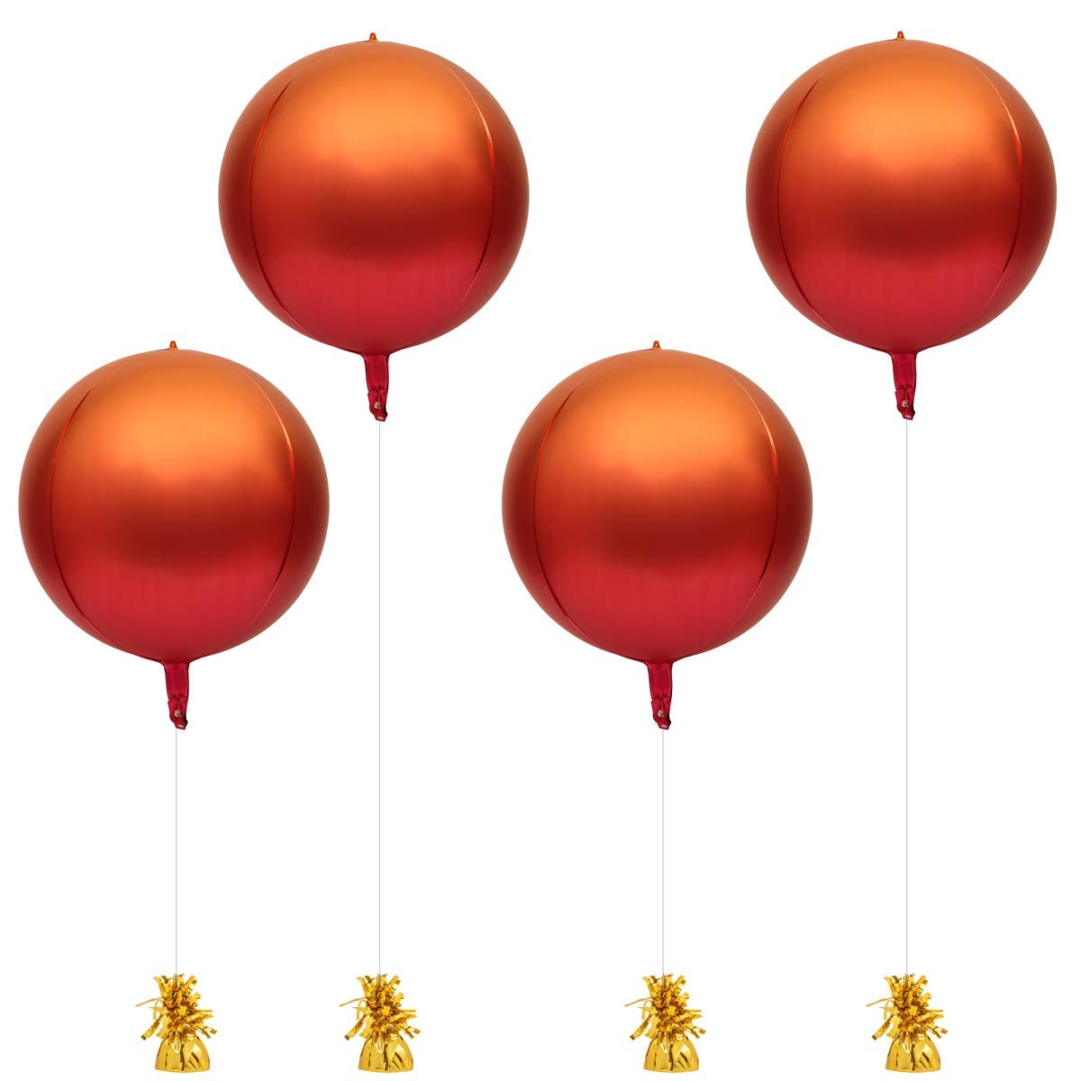 Eanjia 4D Ombre Foil Balloons Gold & Copper Gradient Matte texture