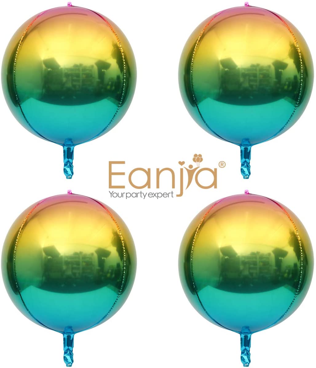 Eanjia Gradient Ombre 4D Foil Balloons Rainbow 2