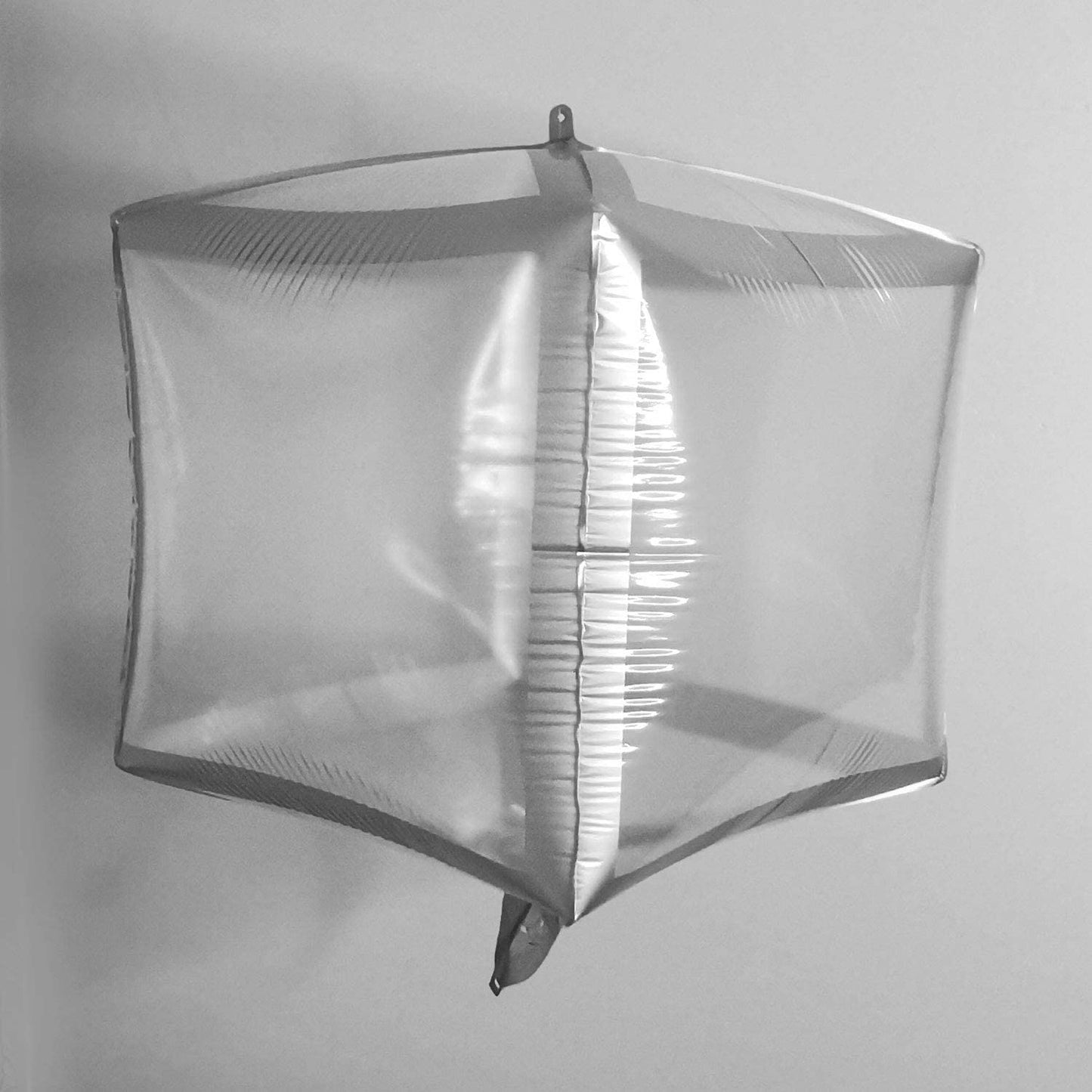 Eanjia Transparent Gold Rose Gold Silver Pink Line 4D Cube-Shaped Foil Balloons Graduation Balloons,Cube Helium Foil Balloons for Party Deco