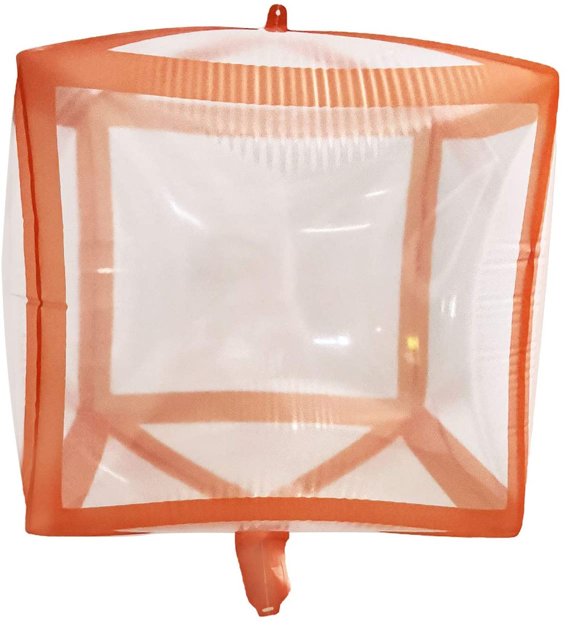 Eanjia Transparent Gold Rose Gold Silver Pink Line 4D Cube-Shaped Foil Balloons Graduation Balloons,Cube Helium Foil Balloons for Party Deco