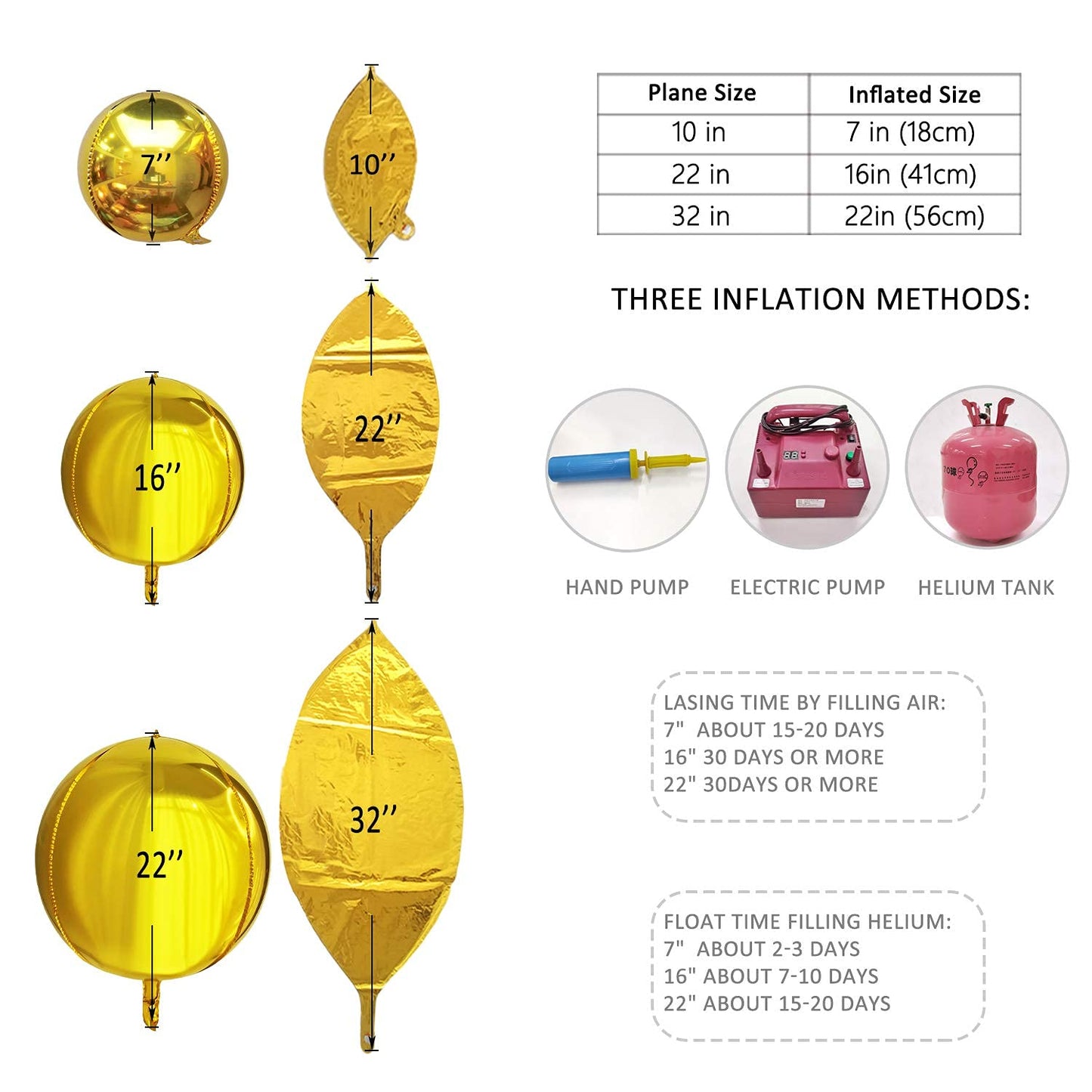 Eanjia Gradient Ombre 4D Foil Balloons Rainbow 3 16inch