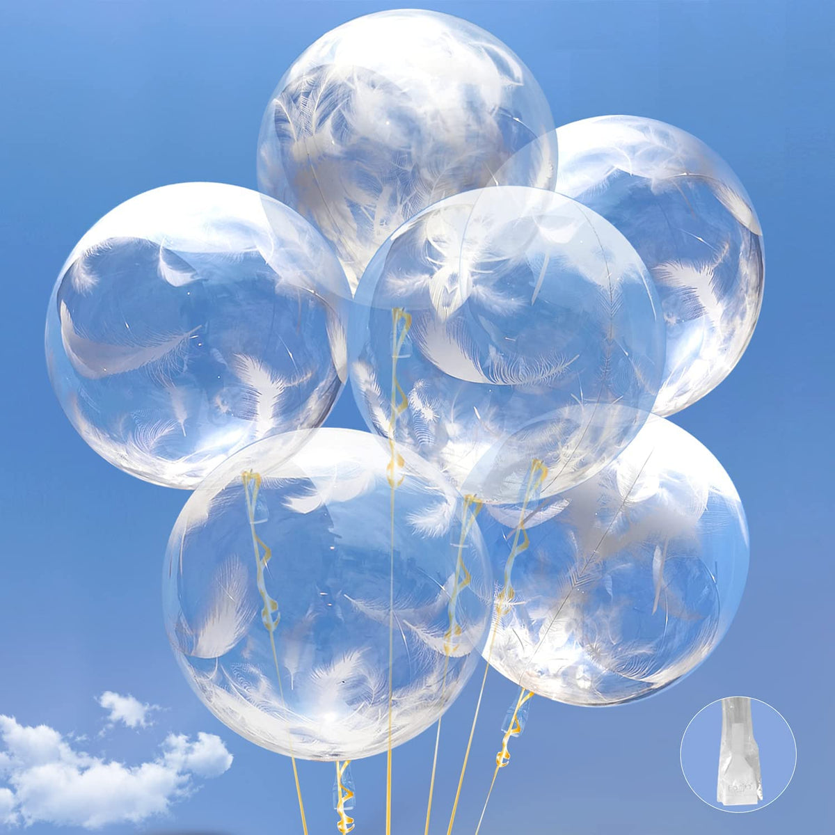 Blue Clear Bobo Balloon (24, 36) | Balloons By Lola's
