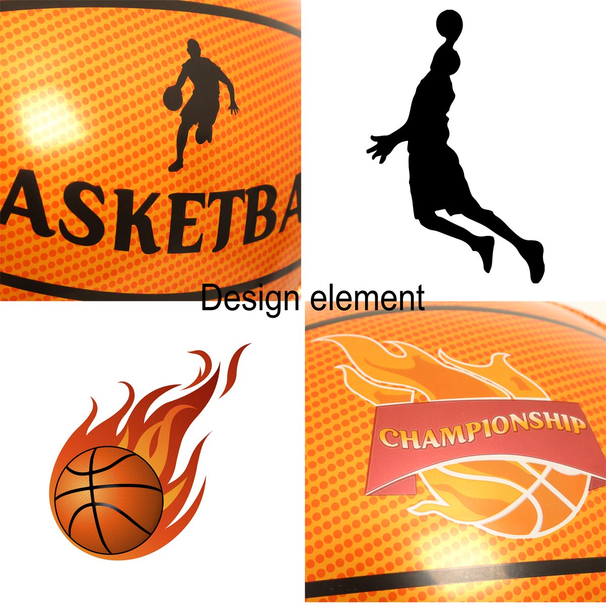 22" 4D Bastketball Foil Balloons 4 Count