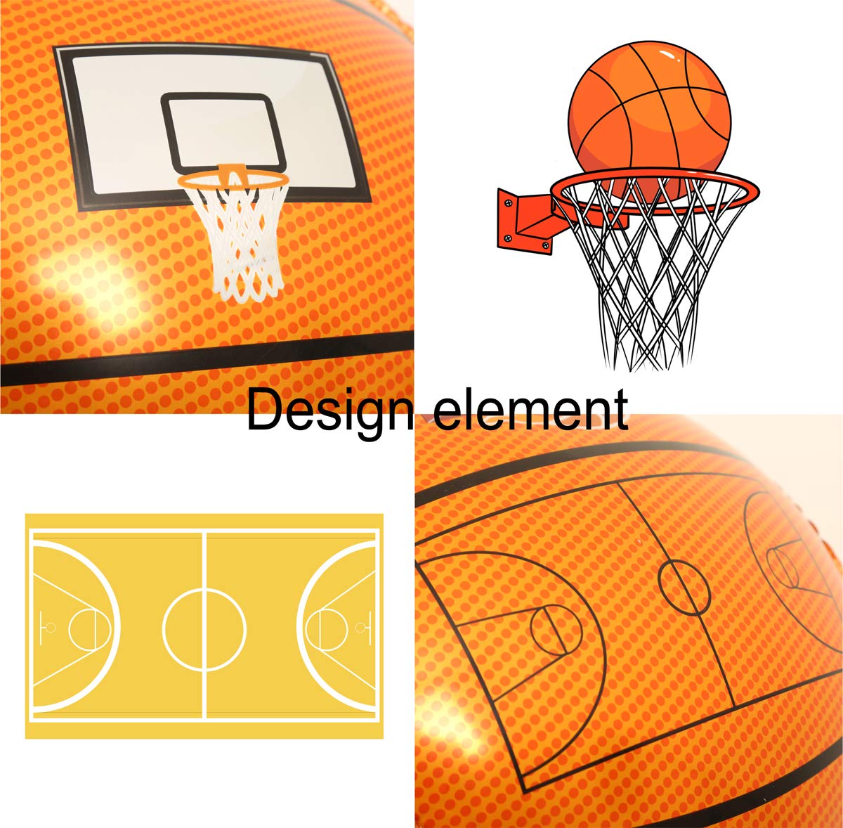 22" 4D Bastketball Foil Balloons 4 Count