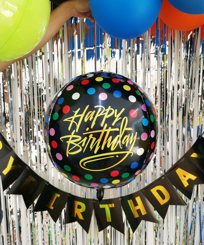 22inch Confetti Happy Birthday Orbz Foil Balloons