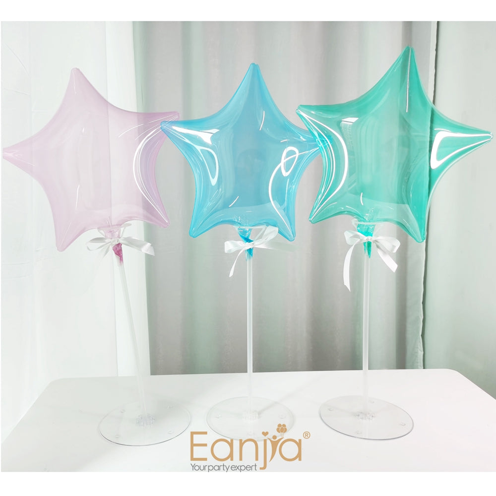 Eanjia Crystal Star Bubble Balloon 16inch / Self--sealing/ Blue,Pink,Red,Pink,Yellow,Purple,Green