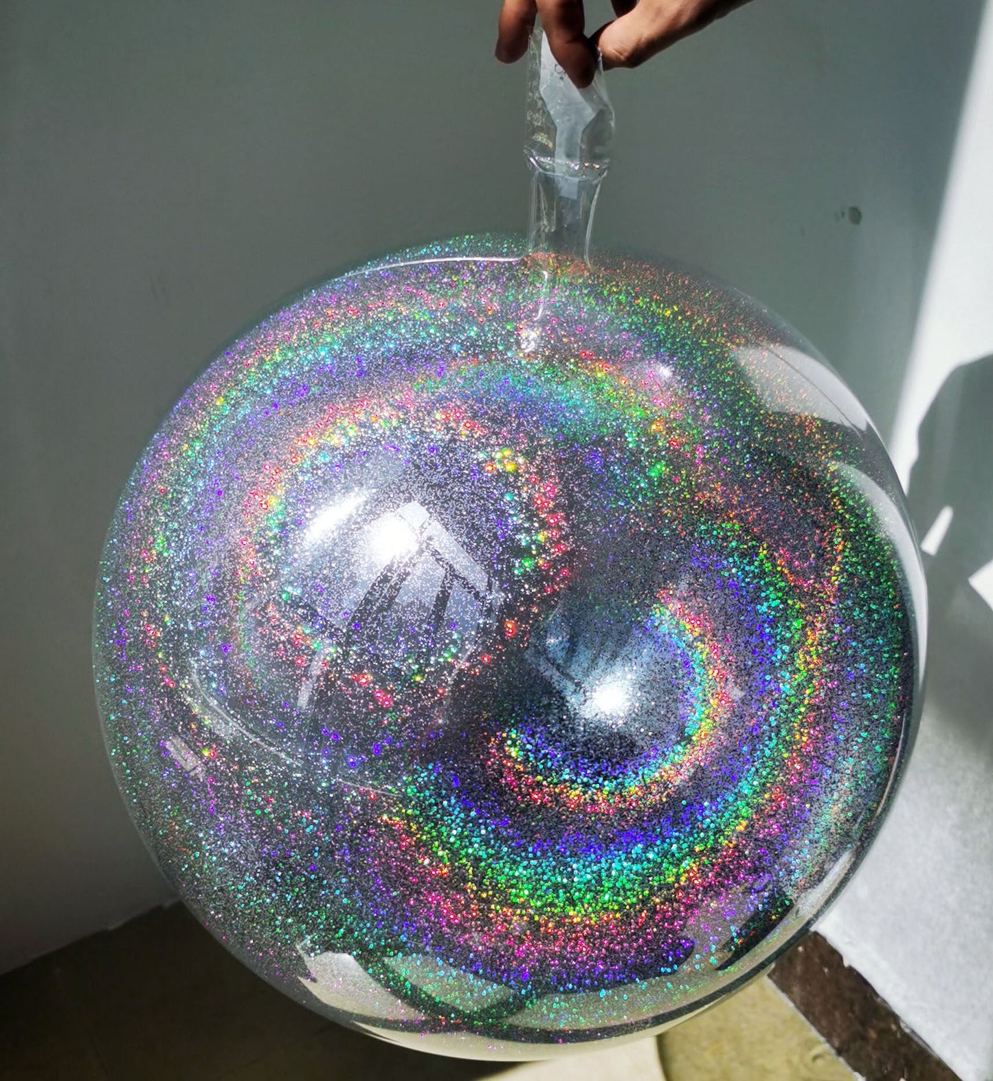 Wholesale Holographic Laser Glitter Bubble Balloons 20pcs Self-sealing