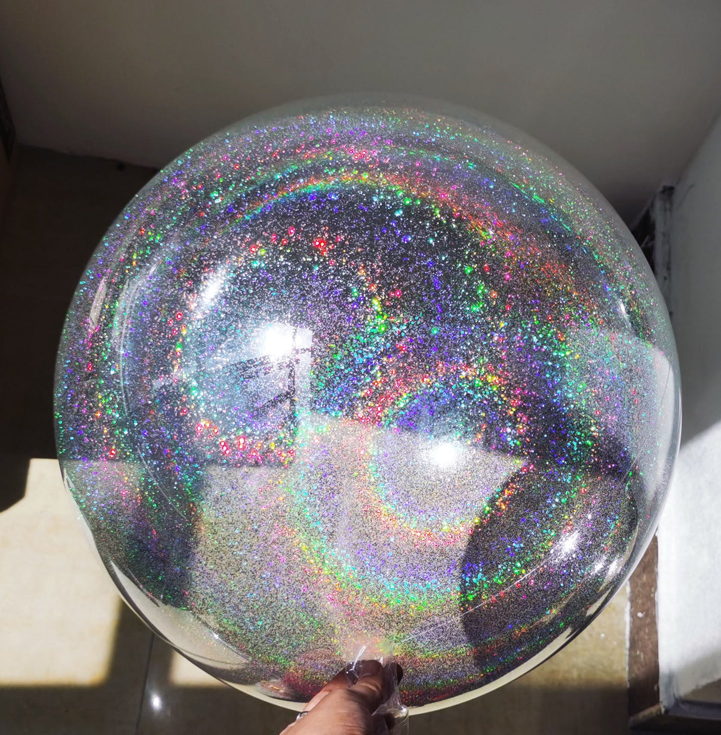 Wholesale Holographic Laser Glitter Bubble Balloons 20pcs Self-sealing