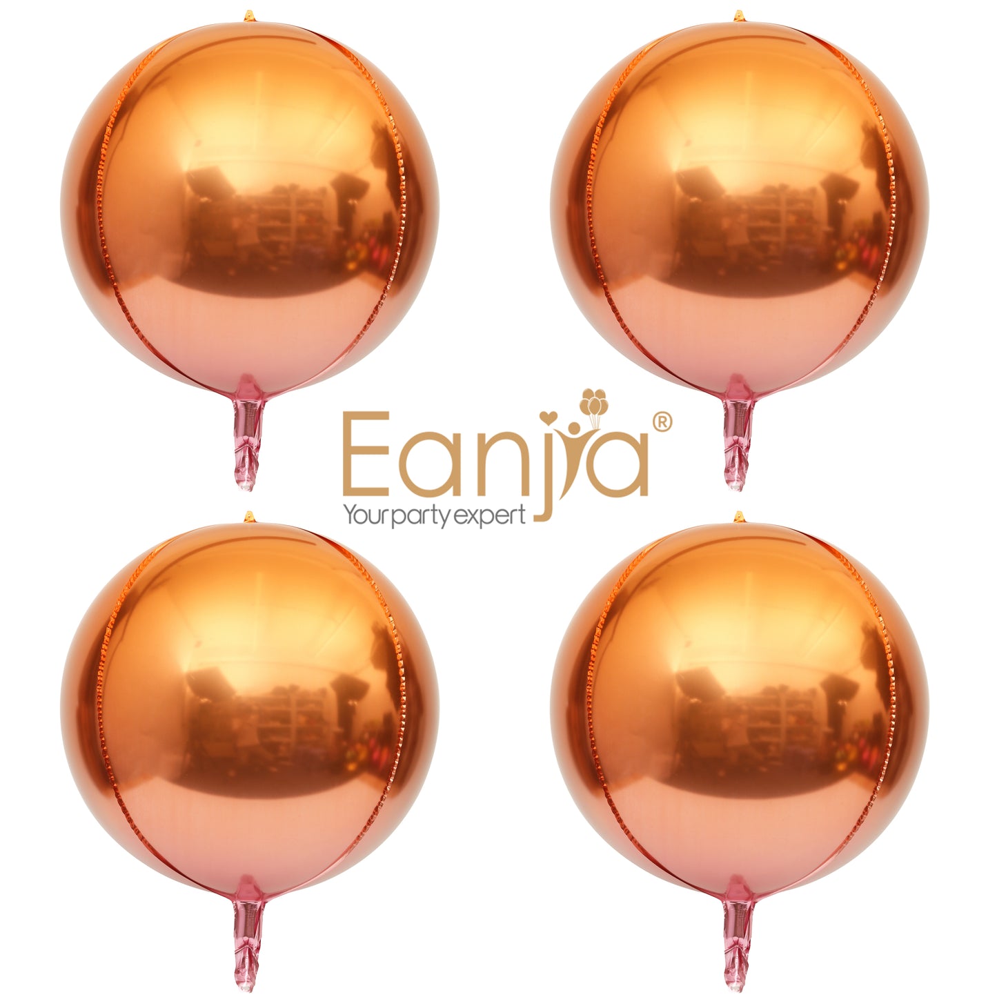 Eanjia 4D Ombre Foil Balloons Rose Gold Gradient