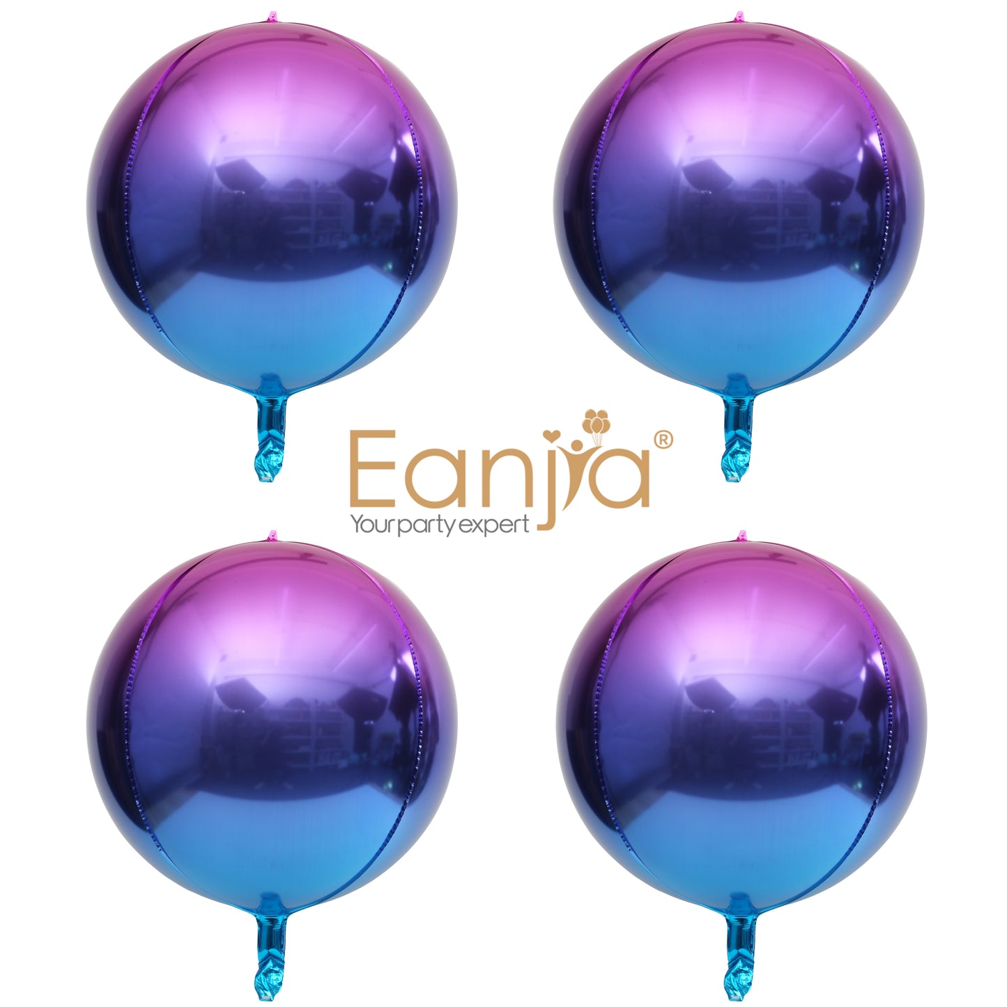 Eanjia 4D Ombre Foil Balloons Lightning Purple & Blue Gradient