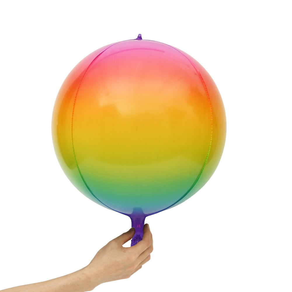 Eanjia Gradient Ombre 4D Foil Balloons Rainbow 3 16inch