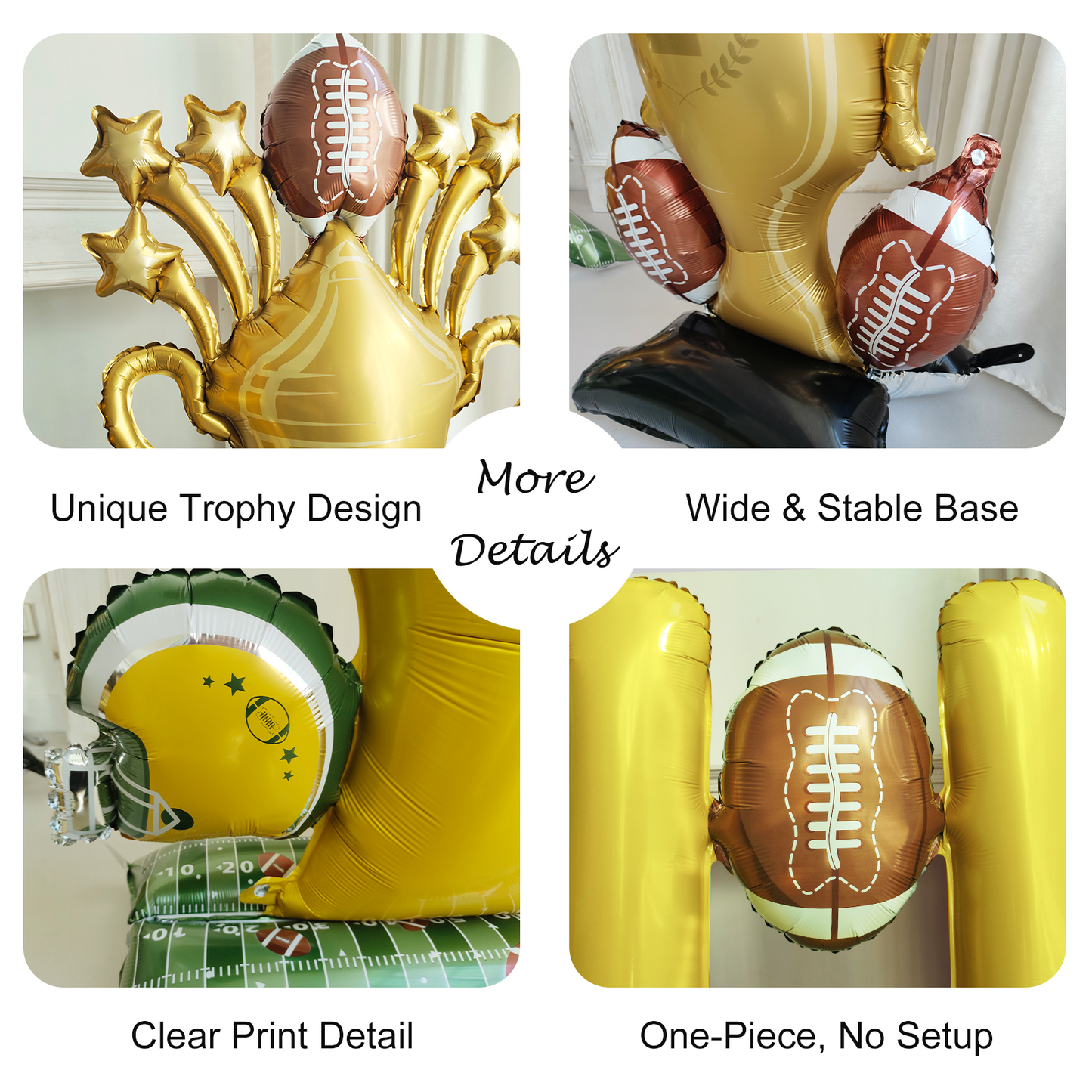 Set of 3 Standing Football Balloons