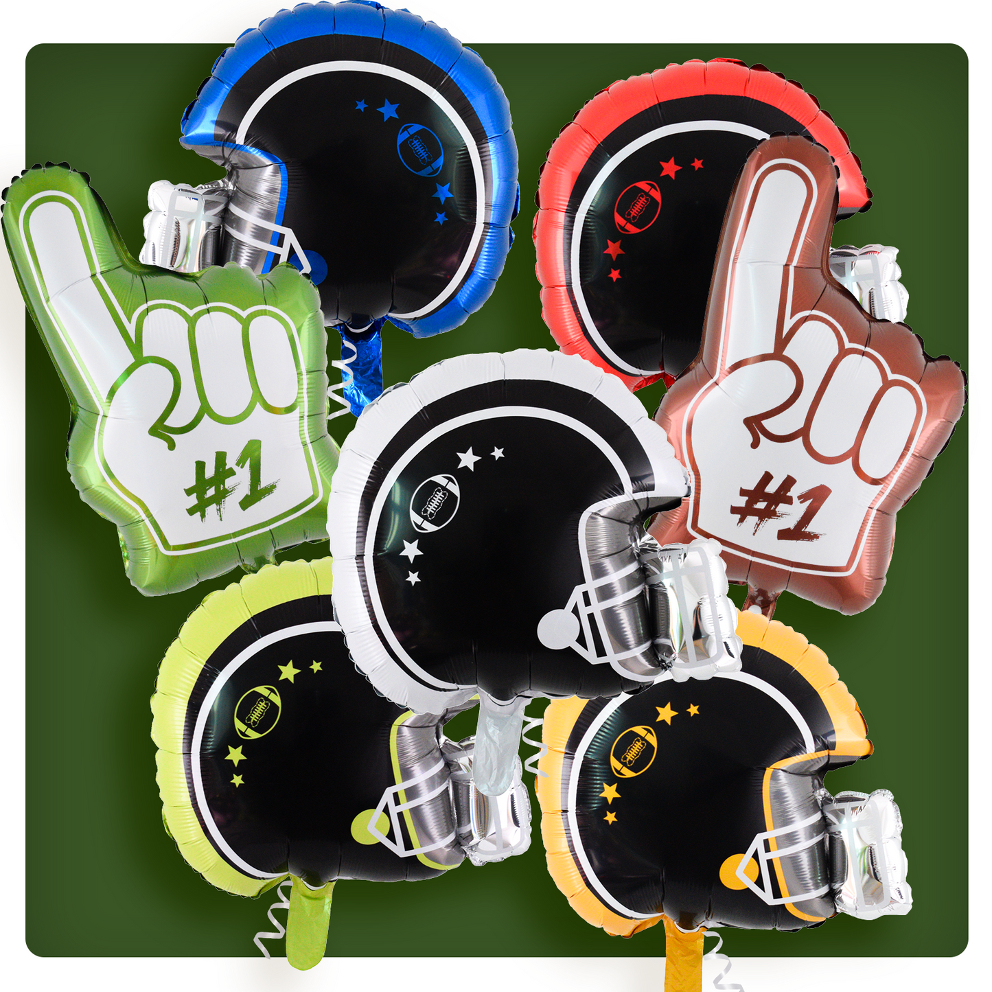 Set of 7 football balloons