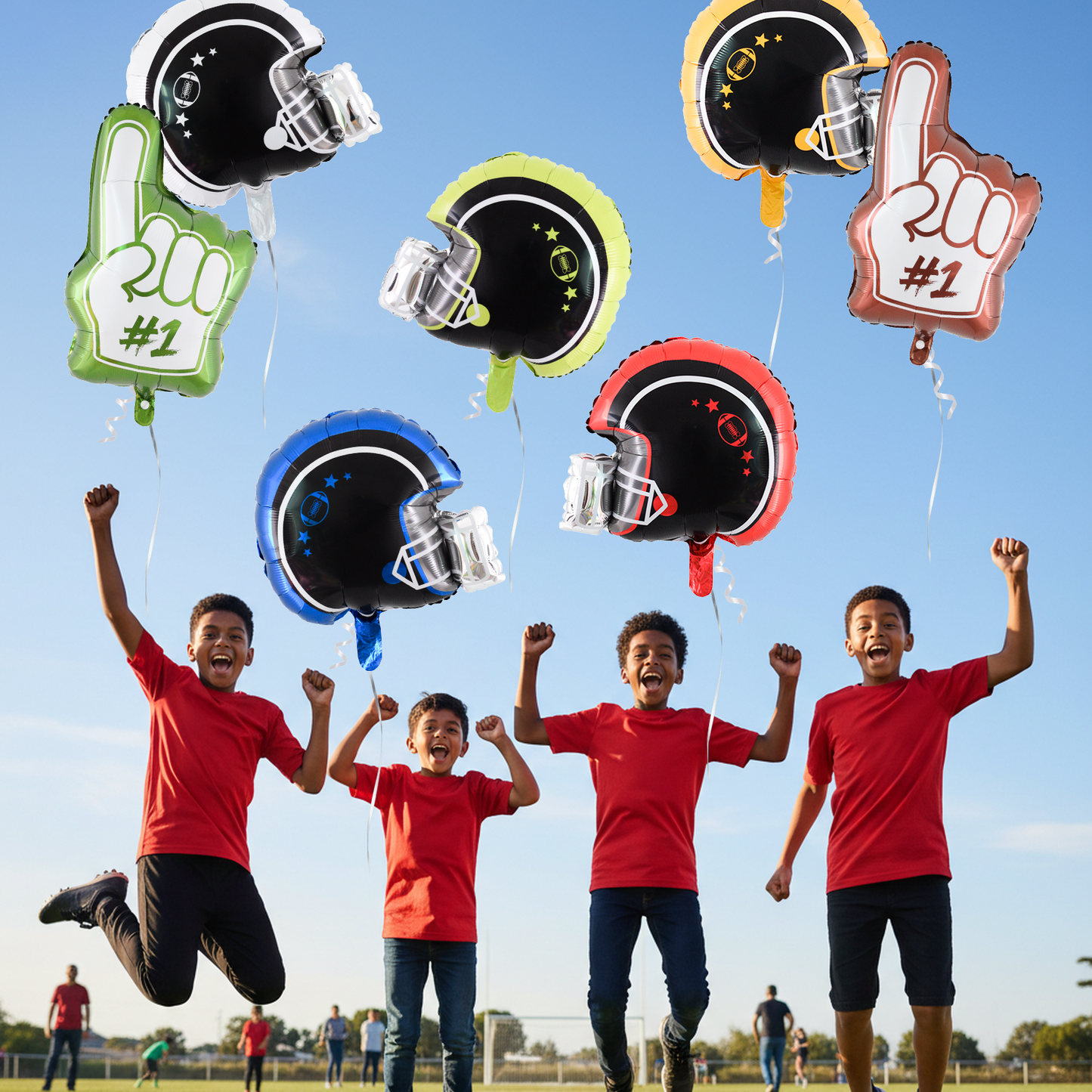 Set of 7 football balloons