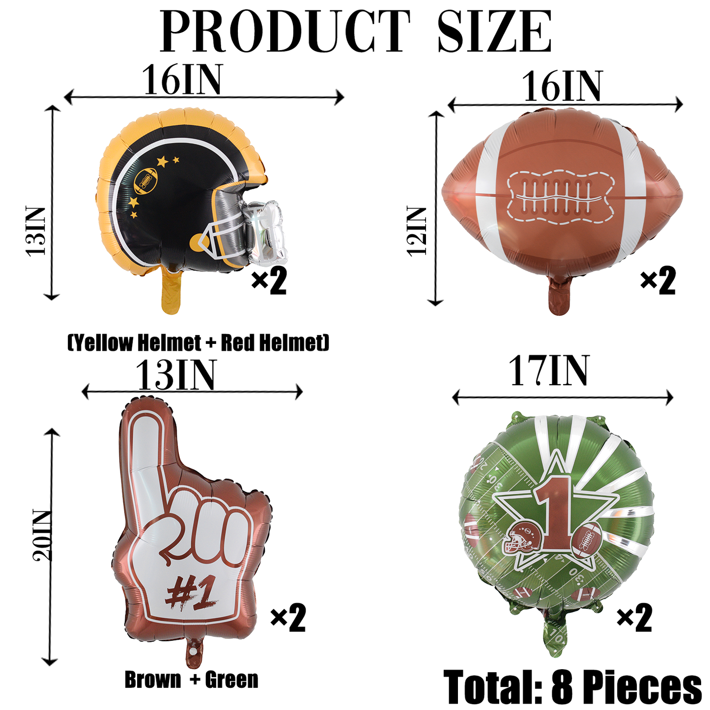 8pcs Football Balloons Set