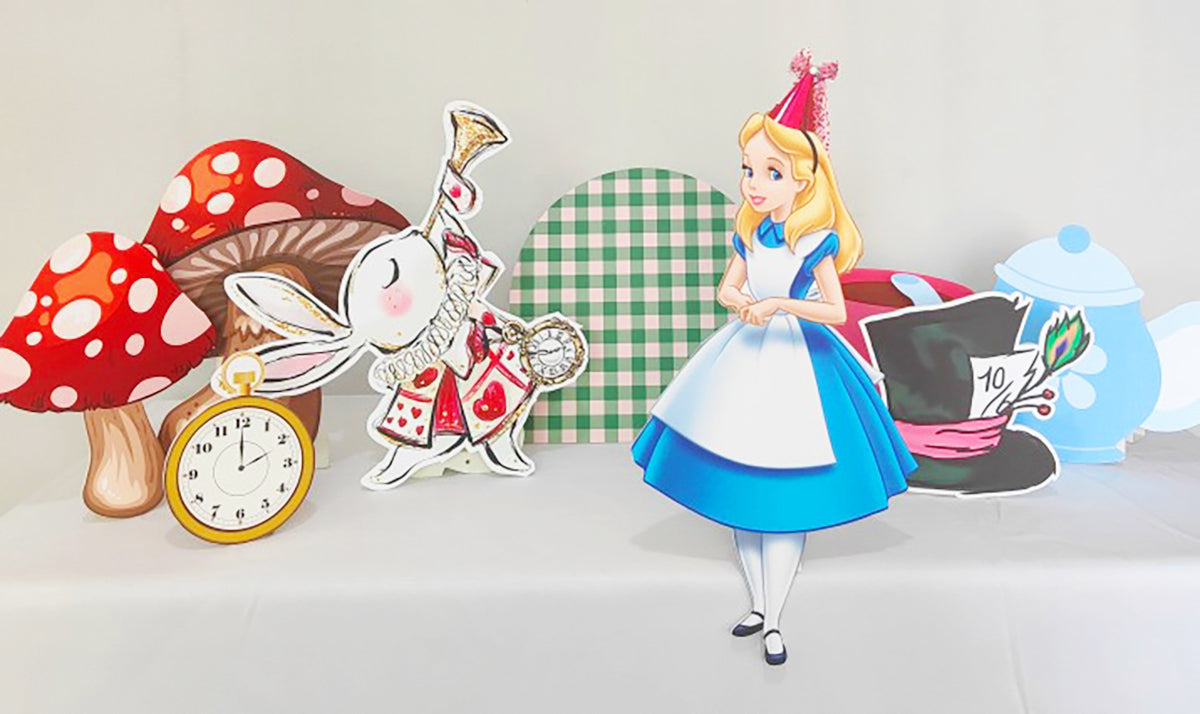 Alice in Wonderland Party Decor Coutouts Set of 9 Pieces