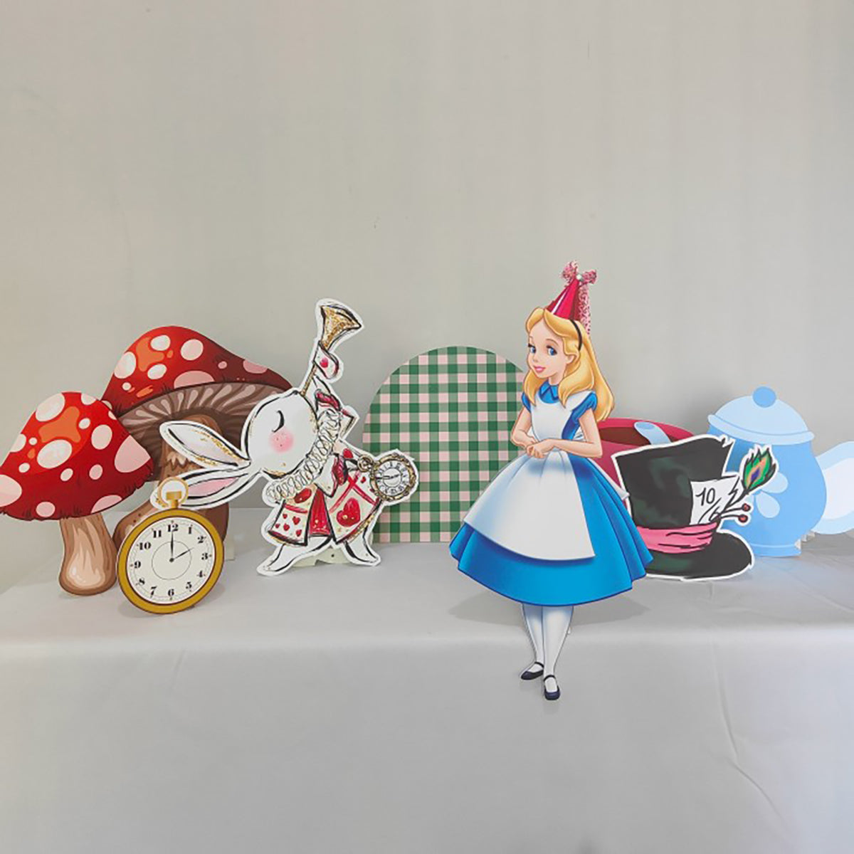 Alice in Wonderland Party Decor Coutouts Set of 9 Pieces