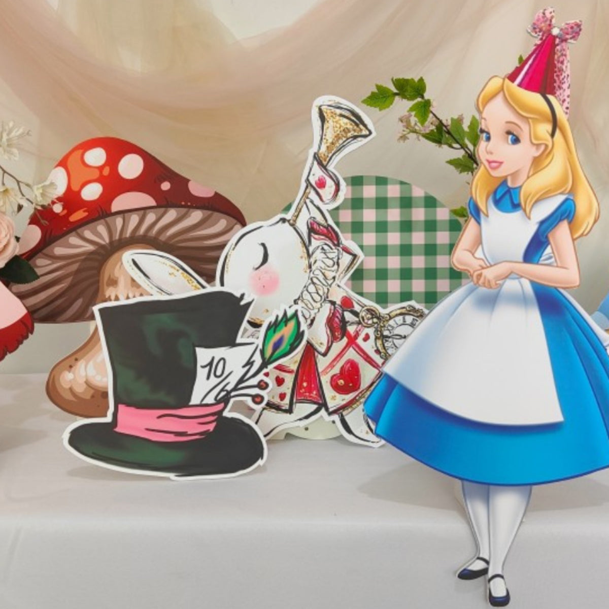 Alice in Wonderland Party Decor Coutouts Set of 9 Pieces