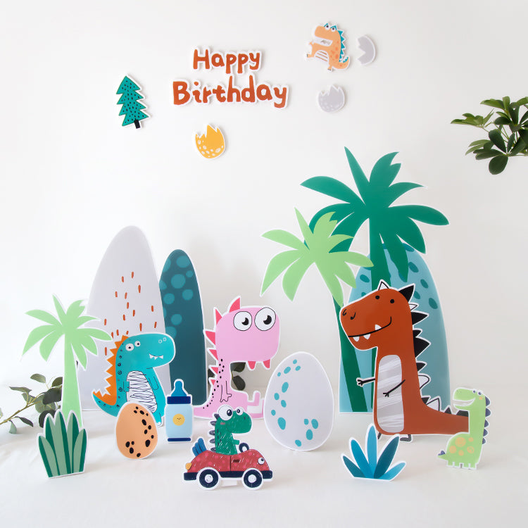 Cartoon Dinosaur Party Decor 17pcs Foam Board Standee