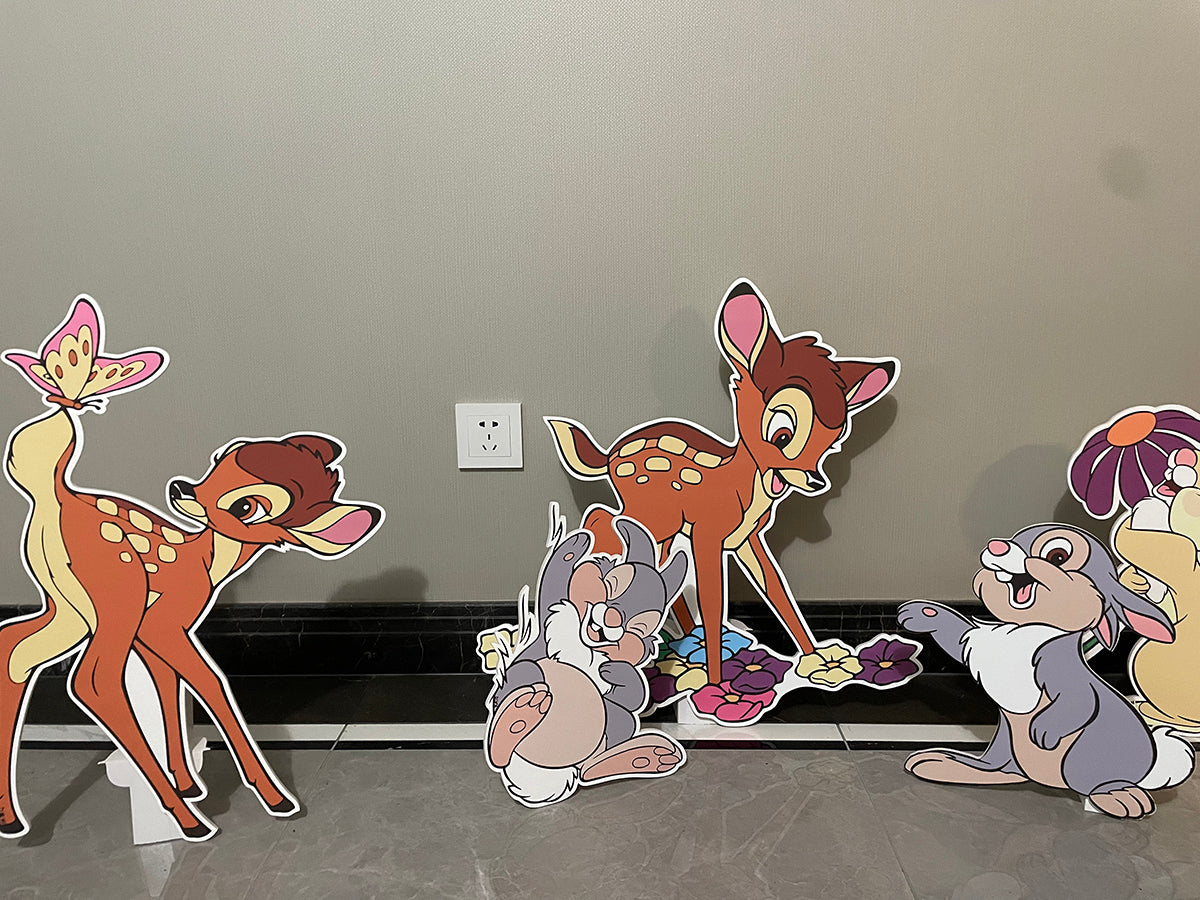 Deer Bambi and Thumper's Party Standee Foam Board Cutouts Decor Set of 11 Pieces