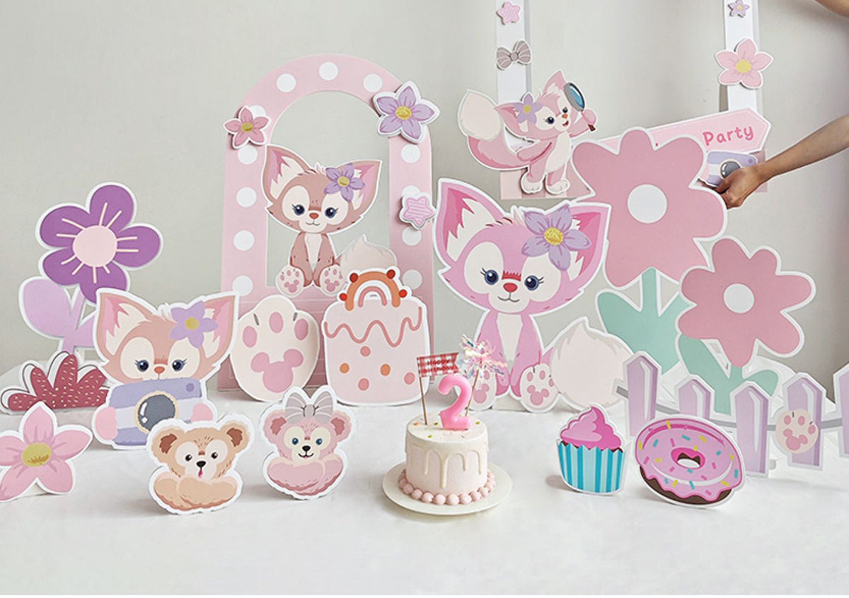 LinaBell & Duffy Standee Birthday Party Decor Coutouts Set of 24 Pieces