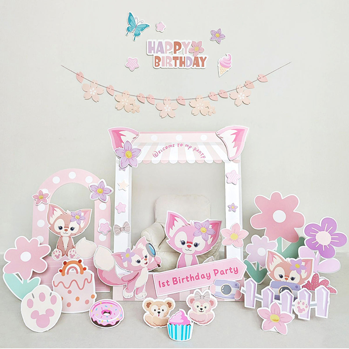 LinaBell & Duffy Standee Birthday Party Decor Coutouts Set of 24 Pieces