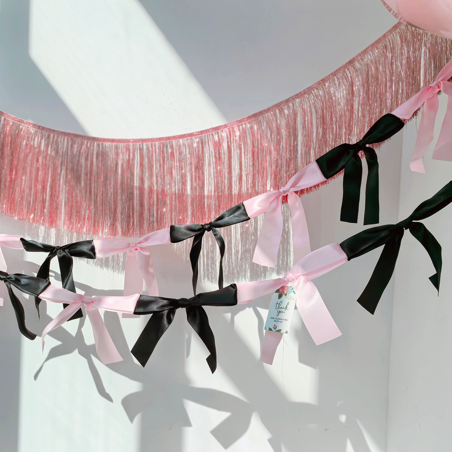 Eanjia Handmade Satin Ribbon Bow Banner 6FT x 2pack