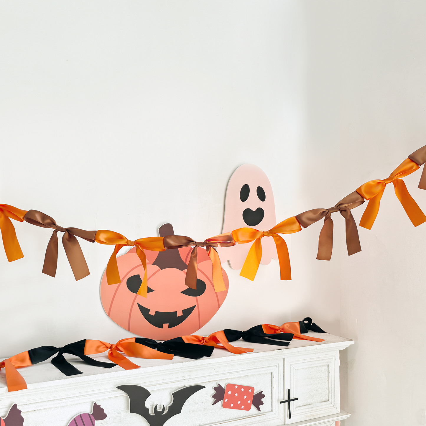 Eanjia Handmade Satin Ribbon Bow Banner 6FT x 2pack