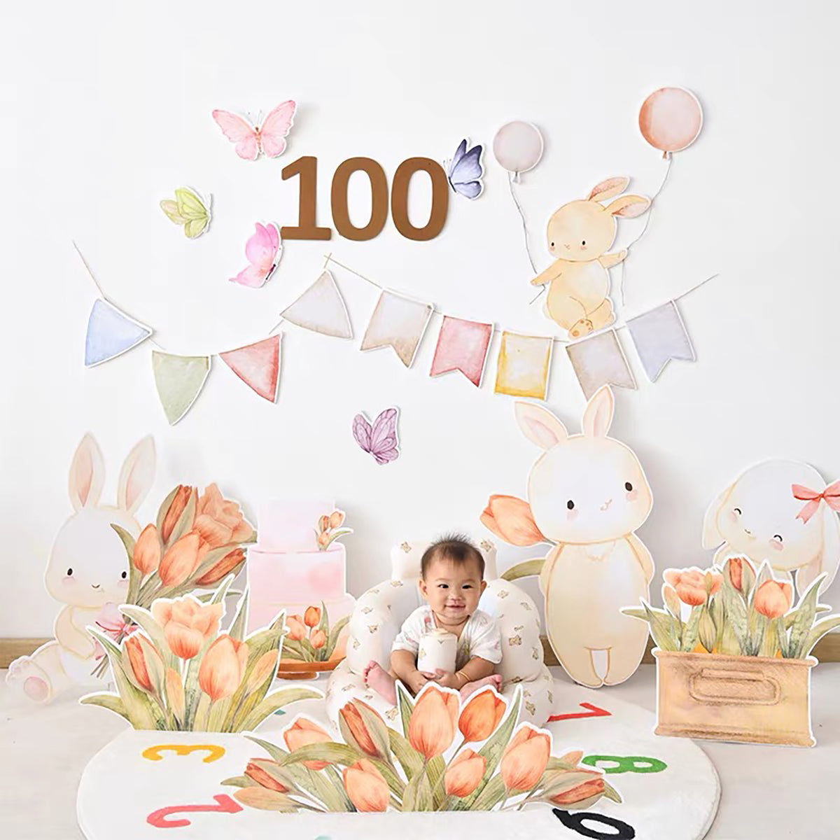 Tulip Bunny Cake Standee Foma Board Cutout Set of 24pcs