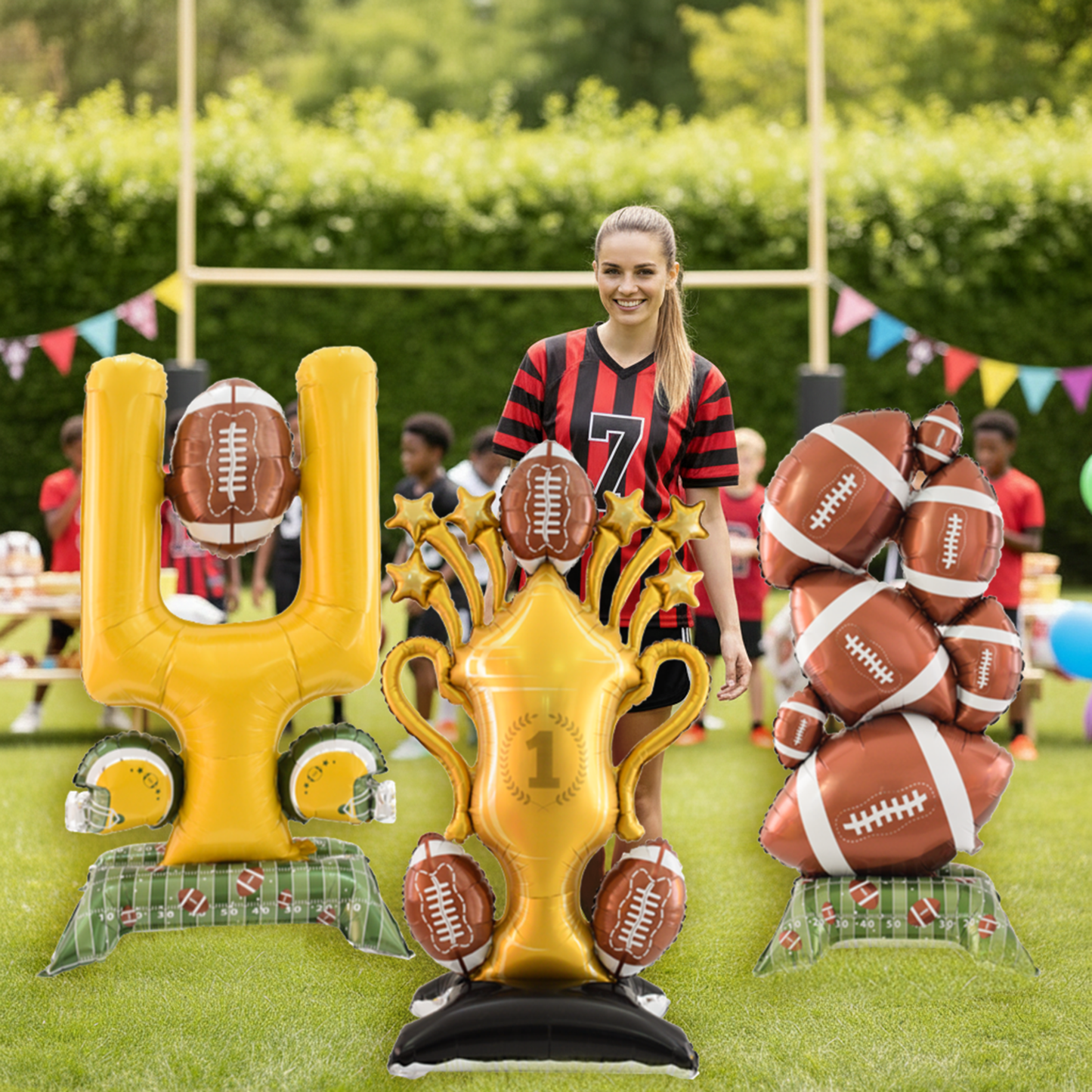 Set of 3 Standing Football Balloons