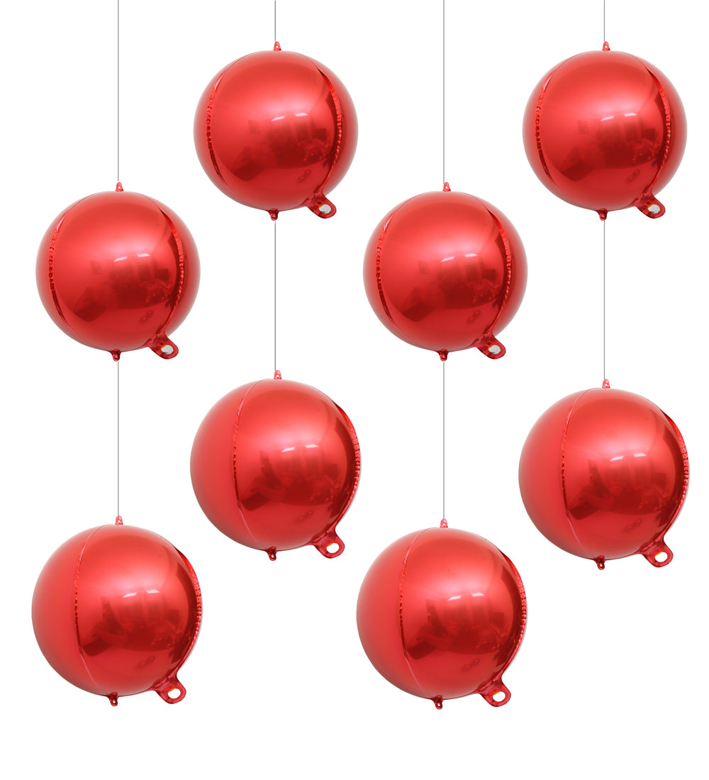 Eanjia Hangable 4D Orbz Foil Balloons 7" 14" 16" 22“ Red