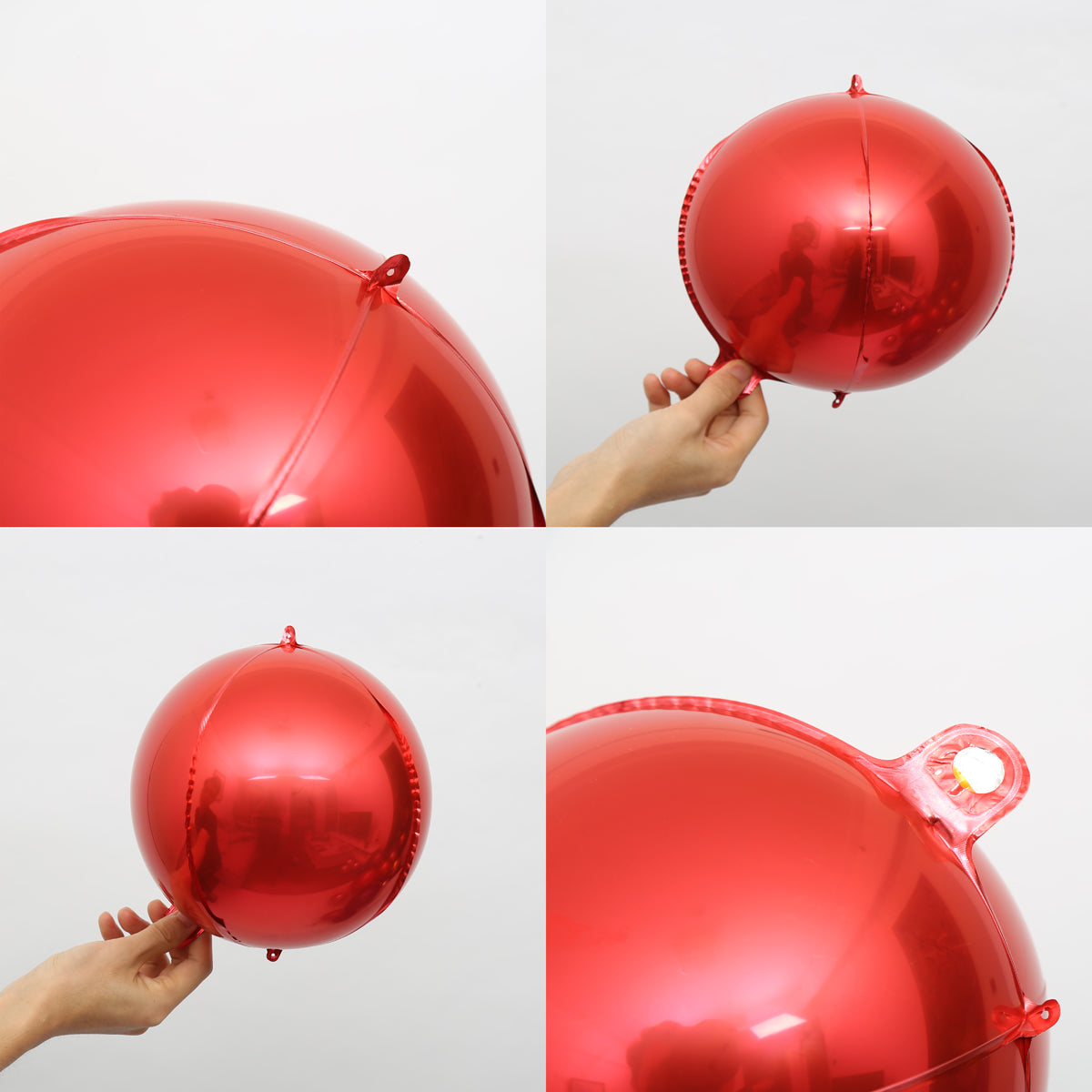 Eanjia Hangable 4D Orbz Foil Balloons 7" 14" 16" 22“ Red