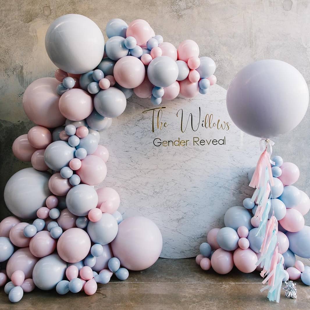 422pcs Eanjia Luxury Gender Reveal Pink & Blue Garland Kit 5" 10" 12"18" Pink Blue Double-Stuffed Latex Balloon for Wedding Baby Shower Birthday Party Backdrop Venue