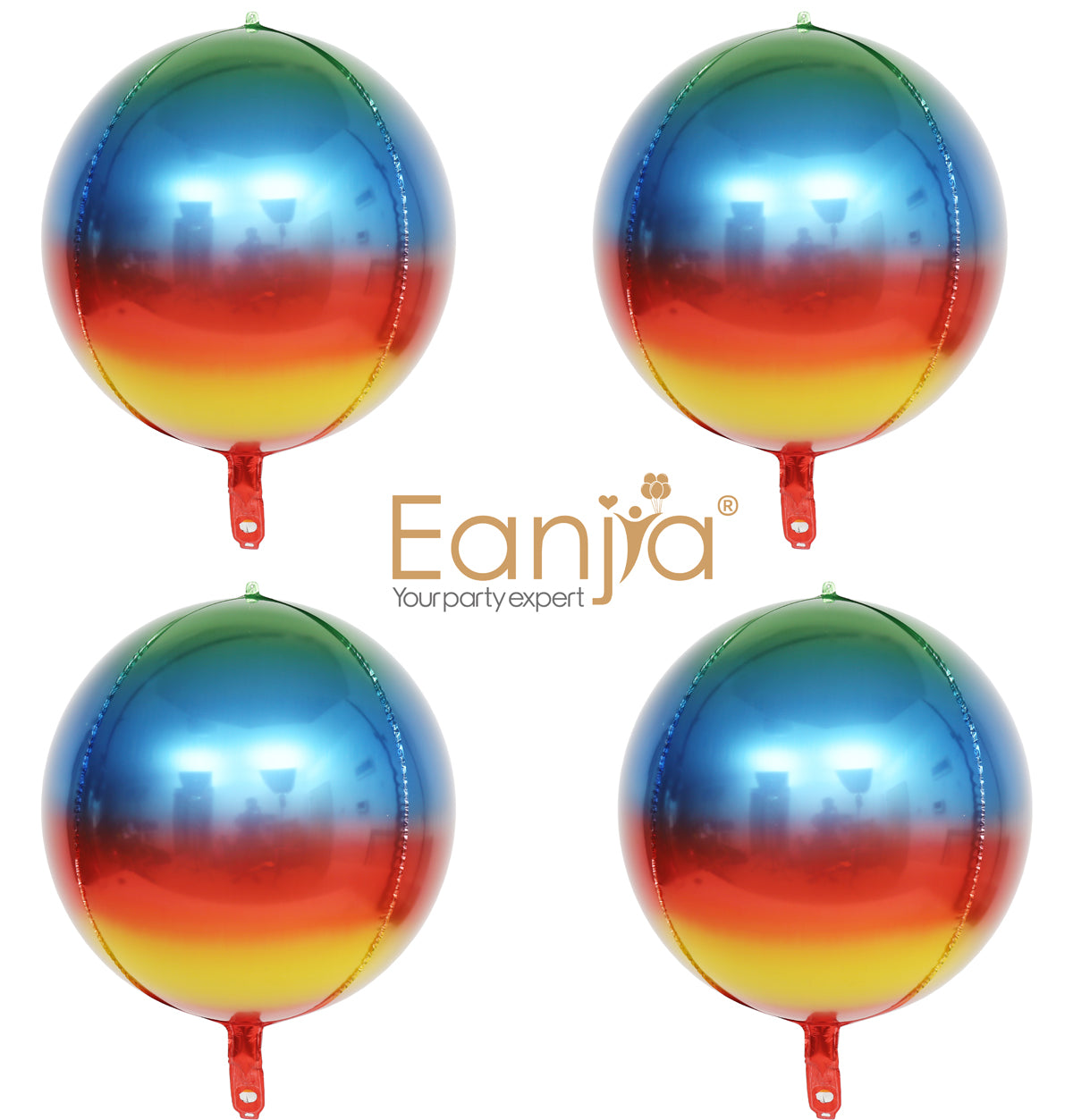 Eanjia 4D Ombre Foil Balloons Red & Blue Gradient