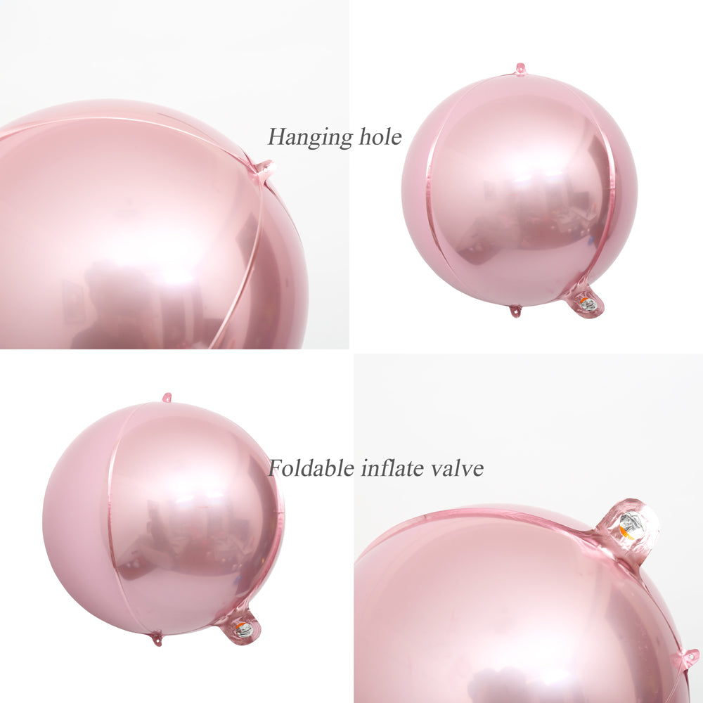 Eanjia Hangable 4D Orbz Foil Balloons 7" 14" 16" 22“ Baby Pink